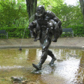 parque temático grande decoração ao ar livre escultura de metal artesanato de bronze para o mundo